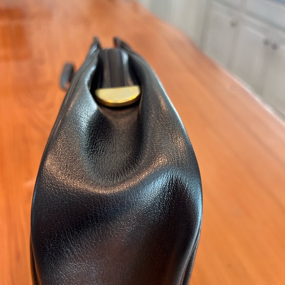 Dior Black Leather Shoulder Bag with Gold Accents Rare Gorgeous Vintage bag - Picture 7 of 16